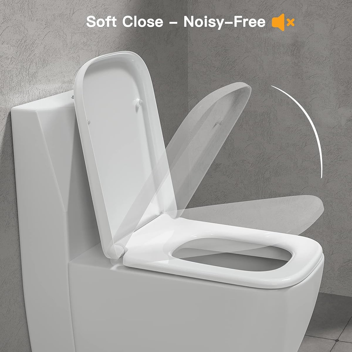 Funda universal cuadrada y alargada de cierre suave para asiento de inodoro, 4 almohadillas antideslizantes, bisagra de fijación superior de liberación rápida para una fácil limpieza, PP