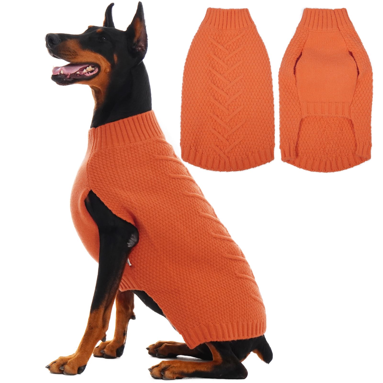 IECOii Arctic Velvet Dog Sweater in Orange