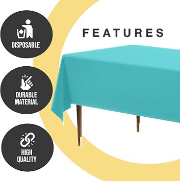 Exquisite 66% Thicker Blue Rectangle Tablecloth 54x108 - 48 Pack