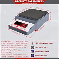 Vista 3 de Báscula de laboratorio de precisión de 1200 gx0.0.04 oz, balanza analítica precisa, balanza electrónica digital, báscula de precisión