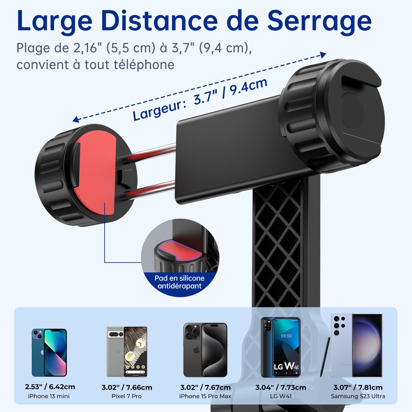 Support Trépied Téléphone Universel - Adaptateur Clip Aluminium