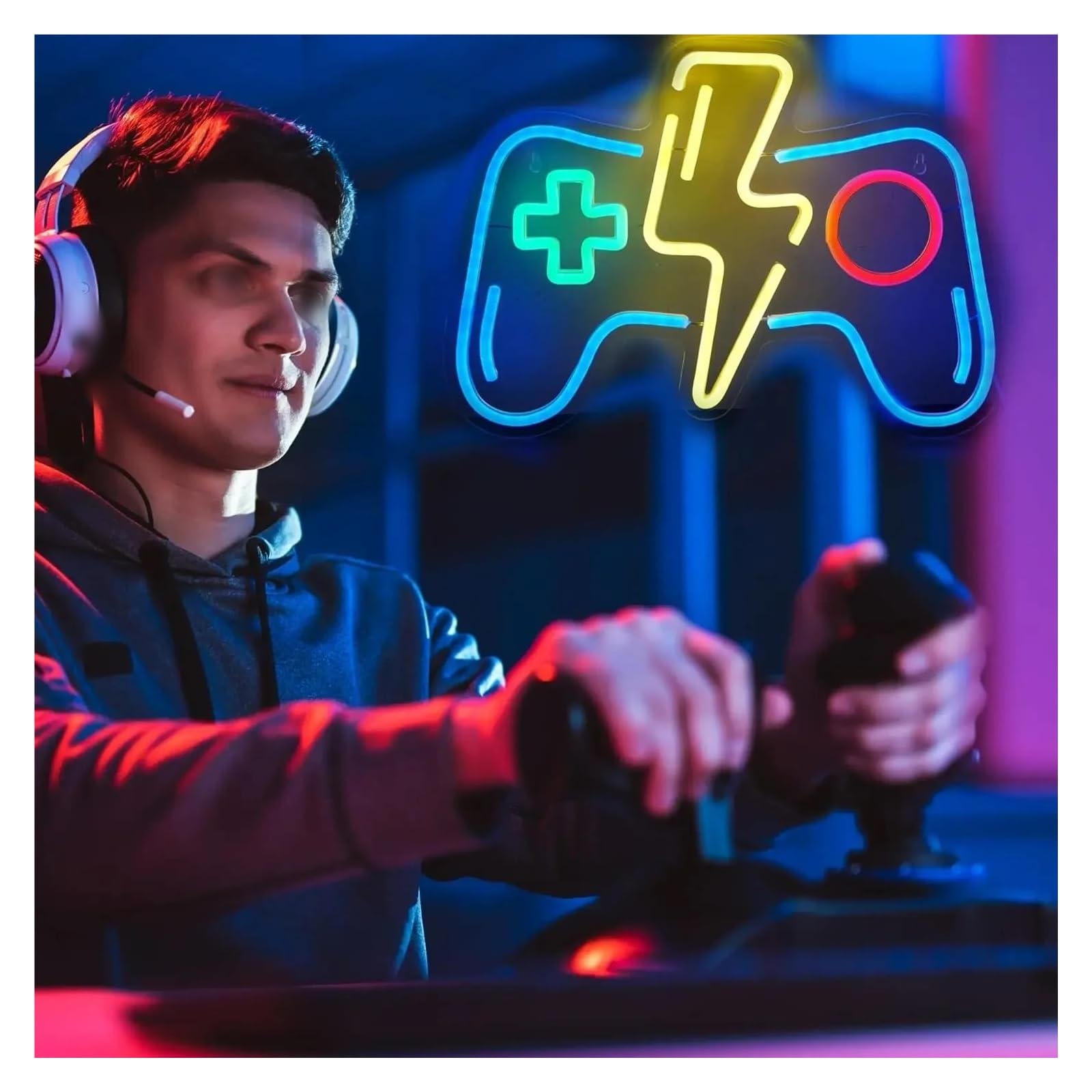 Scritta luminosa Insegna Al Neon Con Controller Di Gioco Per Sala Giochi, Camera Da Letto, Bar, Negozio, Decorazione Da Parete Per Amanti Dei Giochi,30х22cm