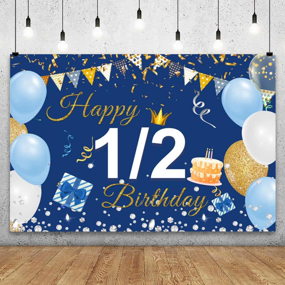 Happy Half Birthday Banner – 2,1 X 1,5 M Foto-Hintergrund Für 6-Monats-Party, Baby-Fotoshooting & Deko