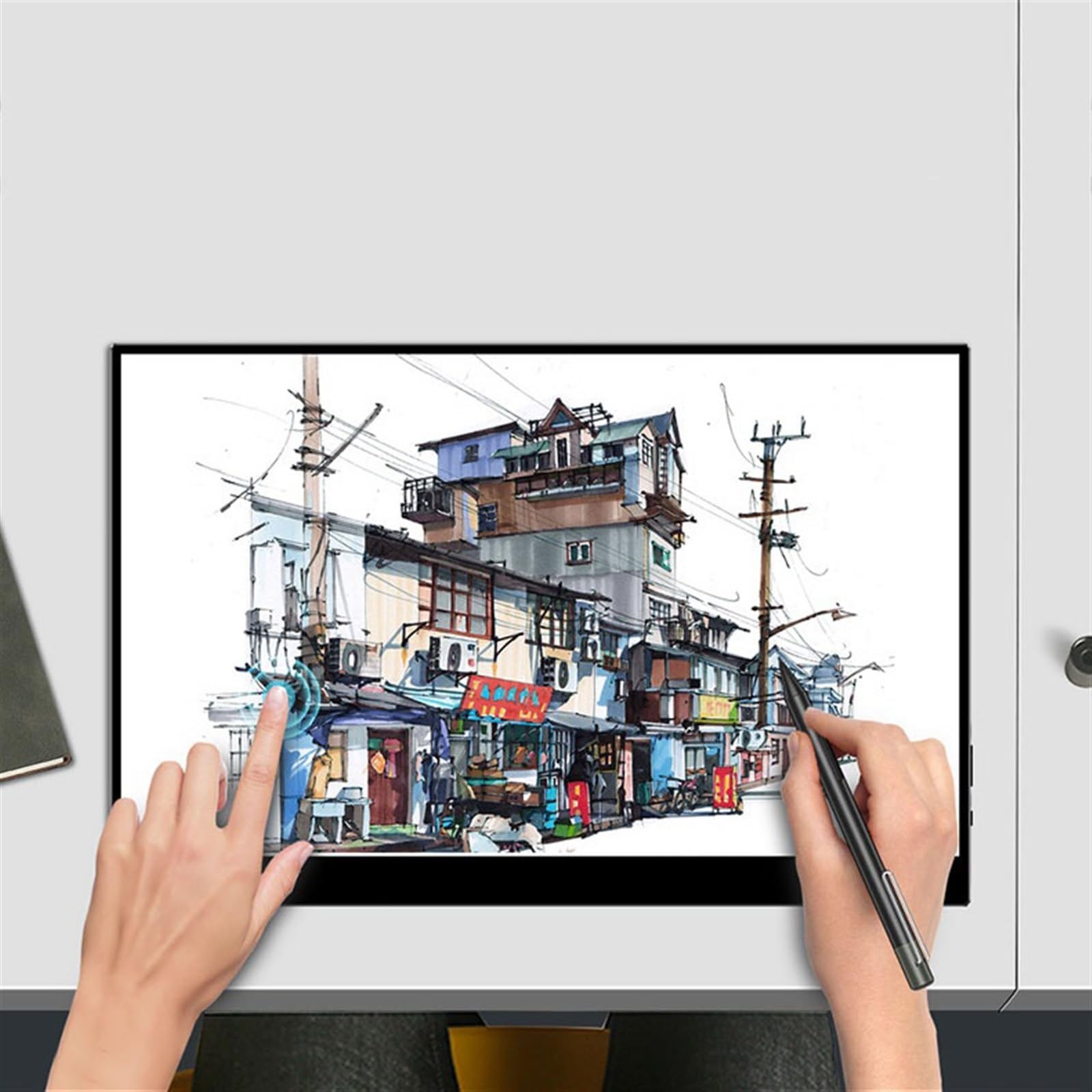 Ekran mobilny 17.3 Cal HDR Digitizer Board odręczny rysunek ekran dotykowy IPS Laptop zewnętrzny monitor rozdzielczość 1920 * 1080p przenośny