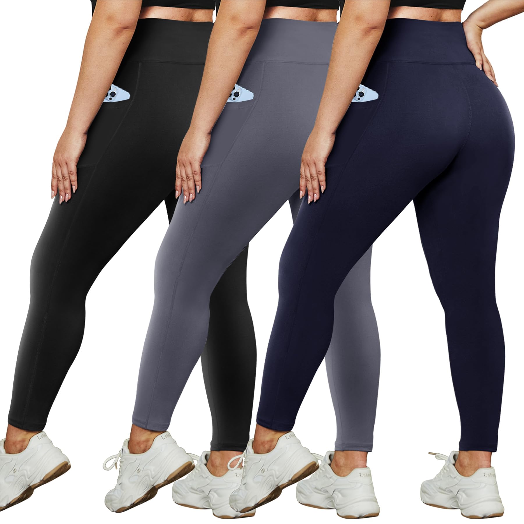 HLTPRO Leggings da Yoga a Vita Alta con Tasche da Donna – Pantaloni da Yoga per Controllo della Pancia, per Allenamento, Corsa