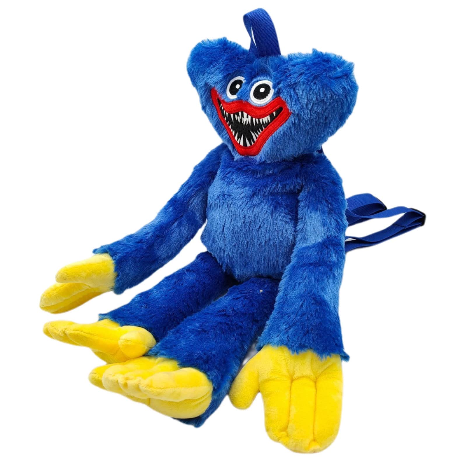 Kid's Huggy Wuggy Plush Monster Stuffed Doll Backpack (Blue)