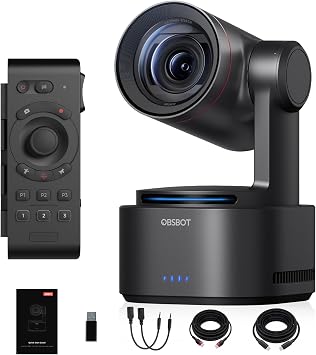 OBSBOT Tail 2 NDI Activated 4K PTZ Camera 3-Axis 5X Optical Zoom W RC