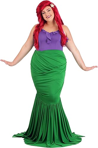 Disfraz de sirena submarina para mujer de talla grande