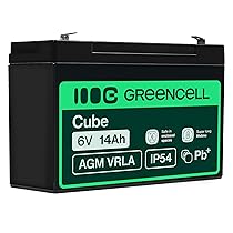 Green Cell AGM 6 V 14 Ah VRLA batteria al piombo batteria di ricambio al gel a batteria resistente ai cicli, giocattolo elettrico, allarme, corrente di emergenza, veicoli per bambini, quad, colore