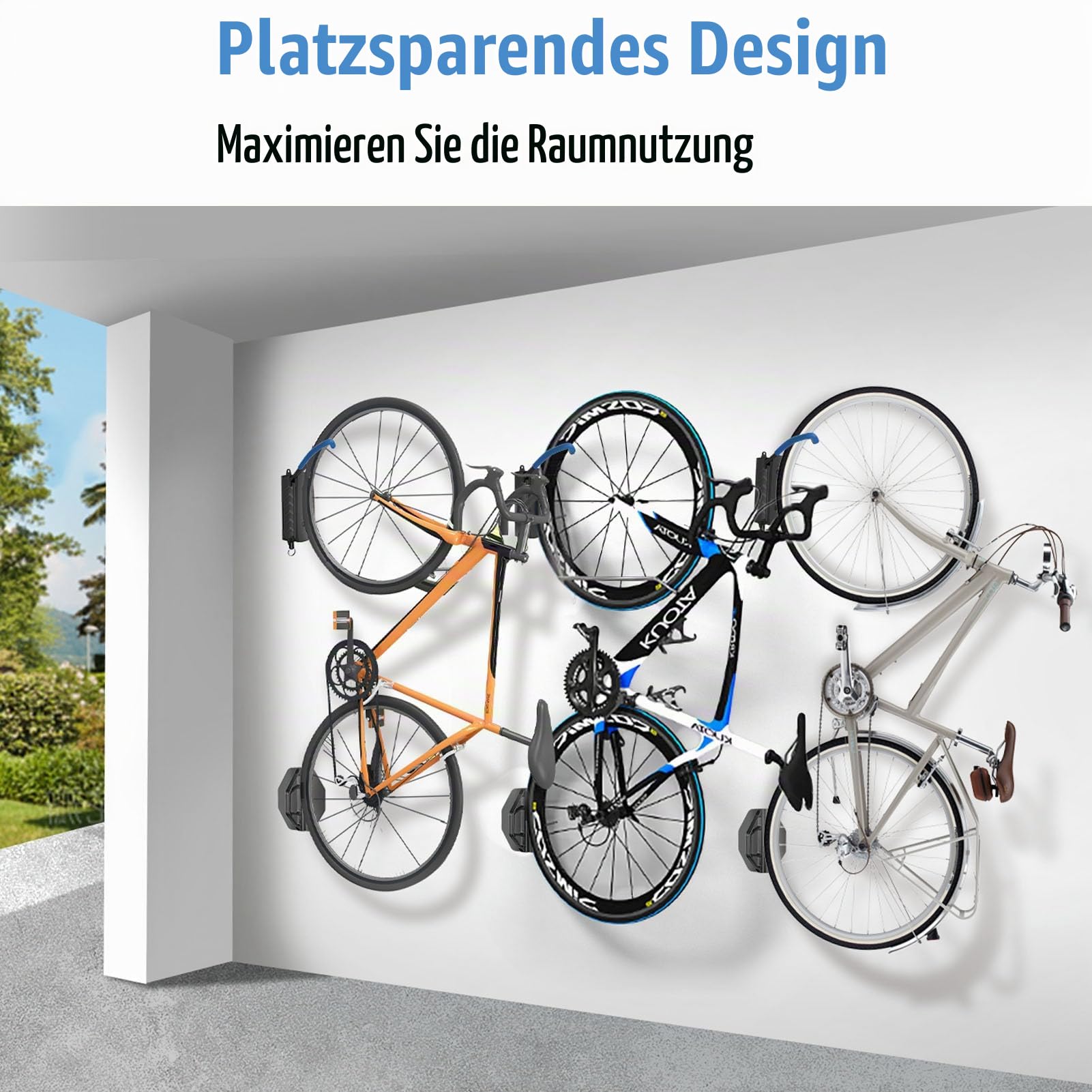 Wdmiya Fahrrad Wandhalterung Schwenkbar biszu 30 KG Tragbarkeit, Fahrradaufhängung Wand für Mountainbike BMX E Bike Rennrad, Fahrradständer Wandmontage Vertikal für Garage Tuhause Wohnung (2Pack) Baumarkt