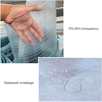 Polycarbonate Roof Panels,Replacement Plastic Roofing Sheets Greenhouse Cold Frames,0.8mm Glassfiber Solid Sheet,Daylighting Panel,Waterproof/Anti-uv,Easy to Bend and Cut,WL-24276in