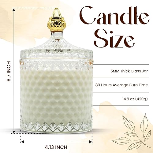 Miniatura 3 de Regalo de vela perfumada de lujo  Fragancia de orquídea fantasma de flores raras en elegante tarro de cristal, regalo de Navidad, velas decorativas