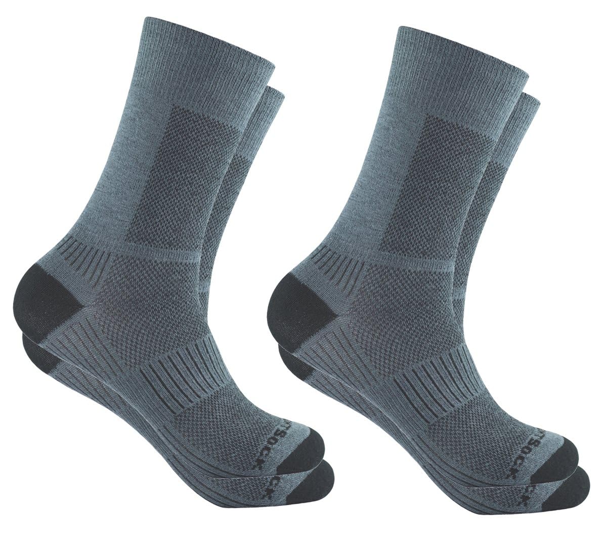 Wrightsock - 2 Paar Herren/Damen Profi Sportsocken im Doppelpack Sparpack, Laufsocke, Modell Coolmesh II, in schwarz, Anti-Blasen-System, doppellagig, Crew (wadenhoch)