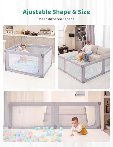 Miniatura 3 de Kidirect Corrales para bebés plegables, corralito pequeño para bebés y niños pequeños, corralito de juegos para bebés con puerta de seguridad,
