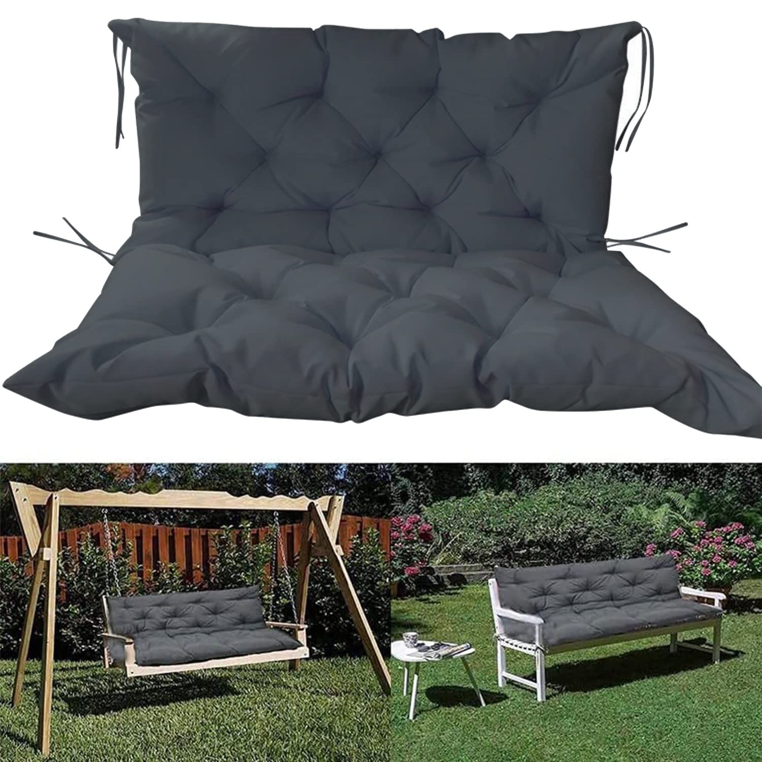 Coussin balancelle imperméable 10 cm pour assise extérieure 2-3 places