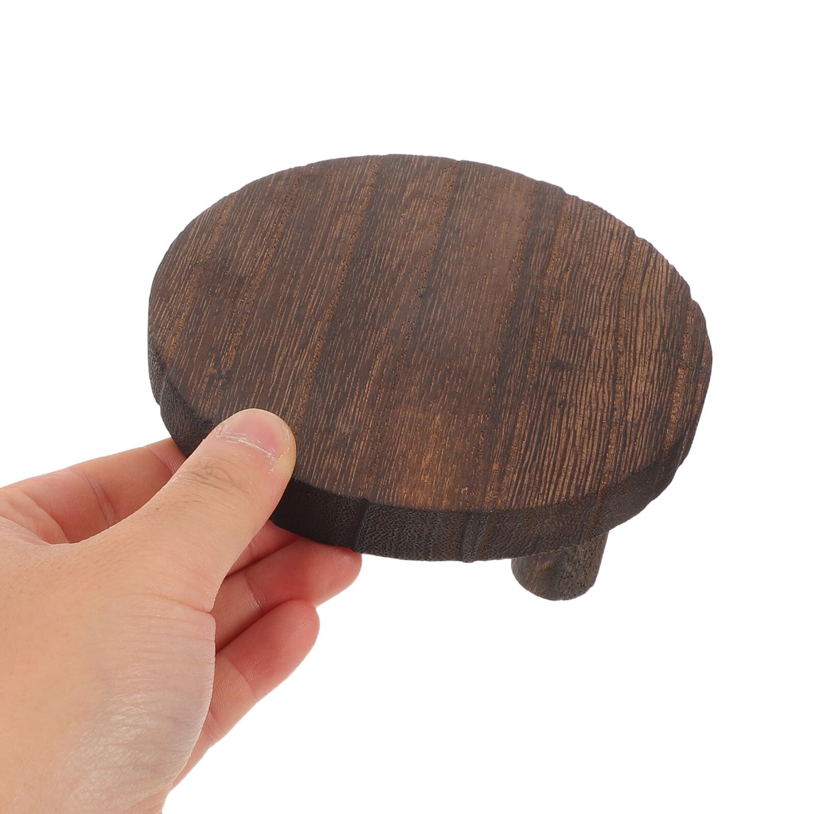 SHINEOFI 4pezzi Espositore in Legno da Rotondo per Espositori da Tavolo in Legno Naturale Supporto per Vasi per Piante da Interno Artigianato e Gioielli