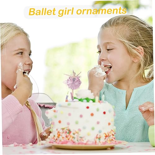 Vista 9 de 1 juego de 6 piezas de adornos de ballet para niña, accesorios para tartas, adornos de bailarina, decoraciones creativas para tartas, suministros
