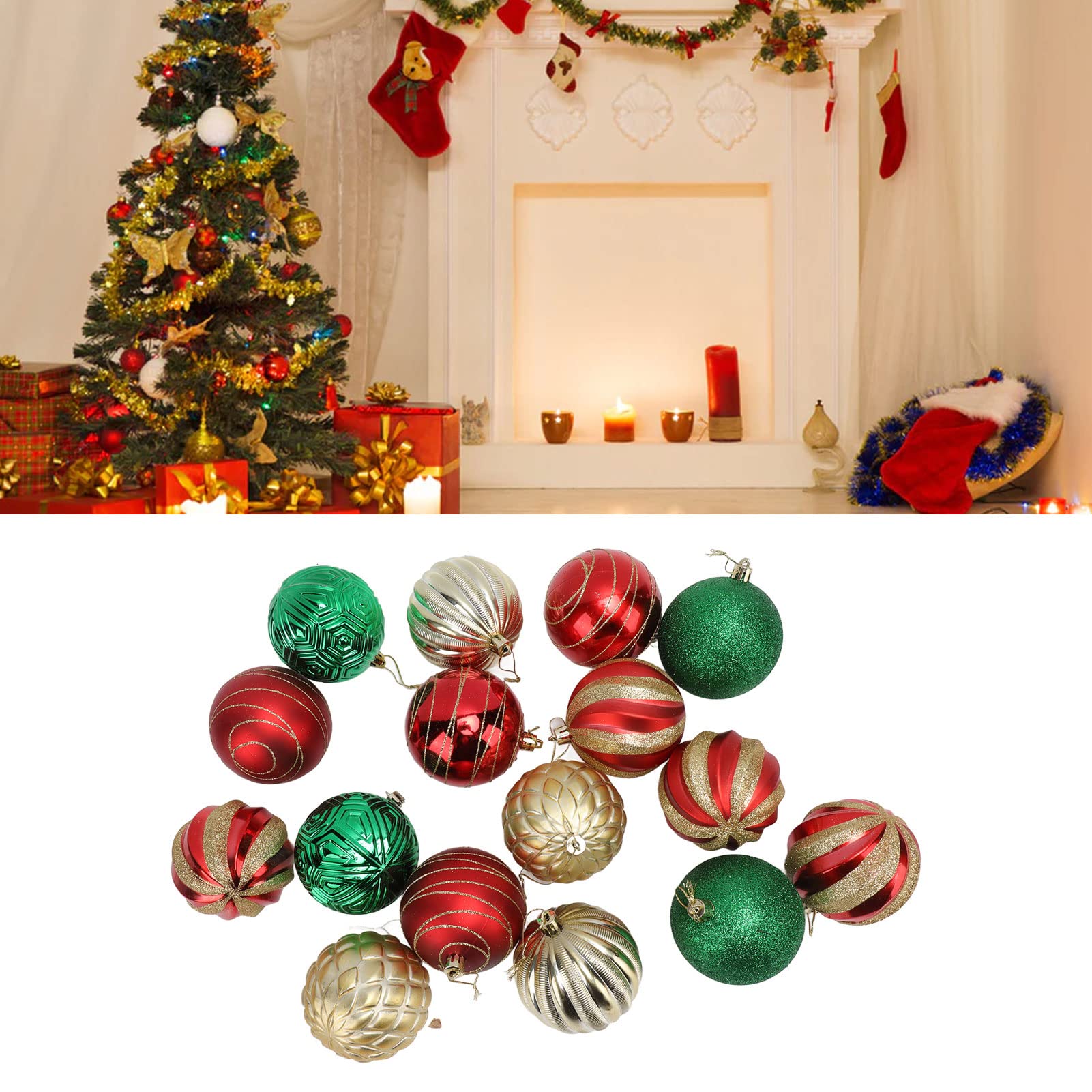 Set di 74 palline natalizie colorate da appendere all'albero, realizzate in resistente materiale PS. Palline decorative per le feste di Natale, ideali per la casa, l'uffici (C)