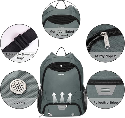 Miniatura 5 de Mochila con cordón, mochila de baloncesto de fútbol con compartimentos para zapatos y pelotas y bolsa de gimnasio para hombres y mujeres