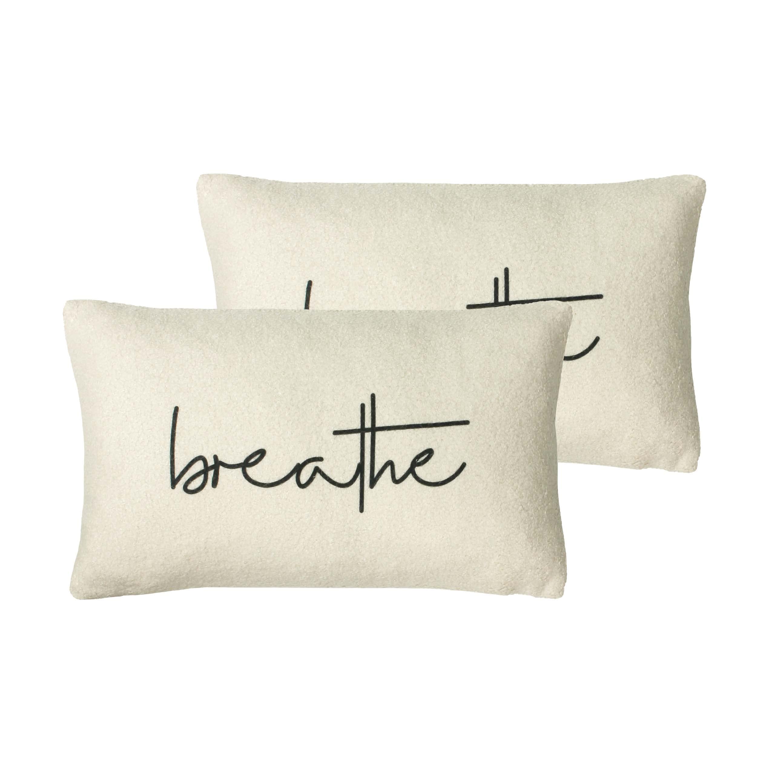 furn. Shearling Feather Filled Cushions Twin Pack, Natural, 30 x 50cm