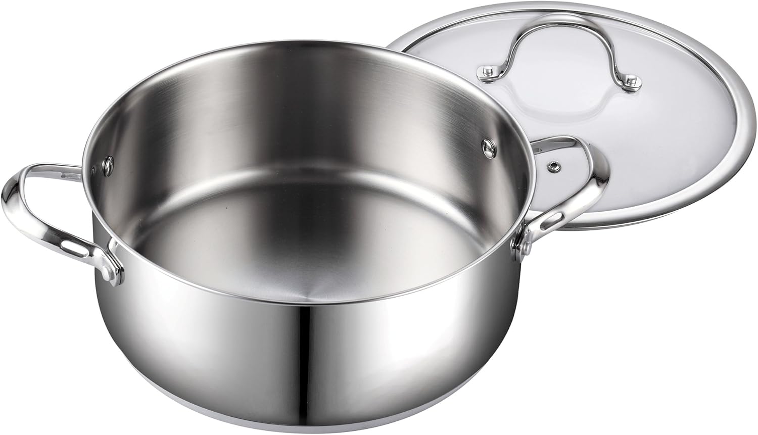 Cooks Standard 7-Quart Classic Stainless Steel Dutch Oven Casserole Stockpot with Lid & 3-Quart Multi-Ply Clad Stainless Steel Saucepan with Lid