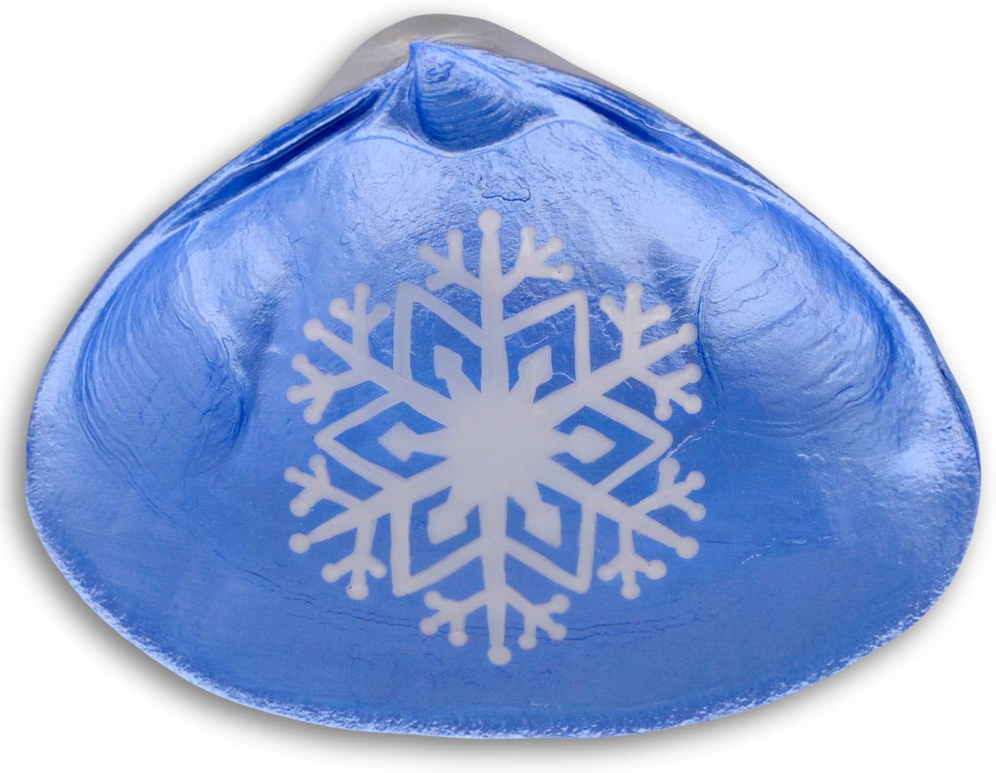 Showflake Shell Dish - Spoon Rest, Ring Holder, Jewelry Holders, Trinket Dishes, Catchall Bowl - Hand Painted Cape Cod Clam Shells With Resin Finish