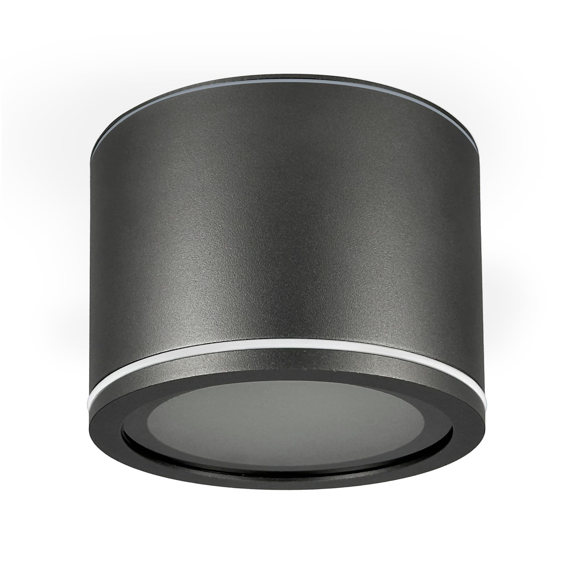 EDO Foco de Techo Superficie IP54 Exterior/Interior UMA Antracita Impermeable 230V - Ø90*60mm Moderna Lámpara de Techo Redonda de Aluminio Baño, Cocina Iluminación, Sin Fuente de Luz GX53