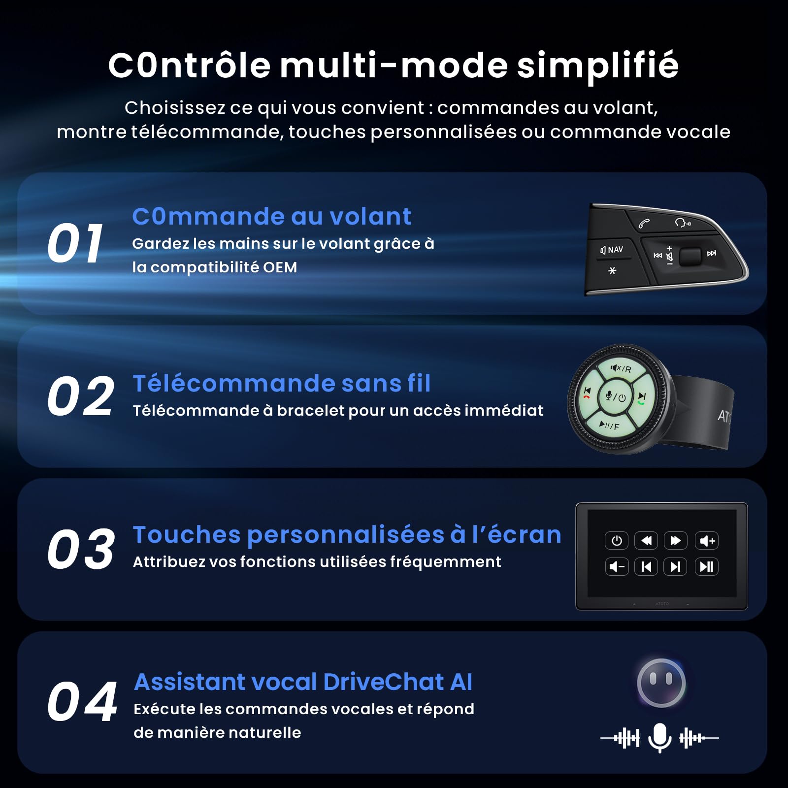 ATOTOZONE X10 Autoradio Android 10" QLED, Écran Flottant 1 DIN & 2 DIN, Agent IA & Vision IA, LiveView à Distance, Alerte Golden Hour, 4G LTE, 8G+128G, Audio 7.1.2 CH, CarPlay & Android Auto sans Fil