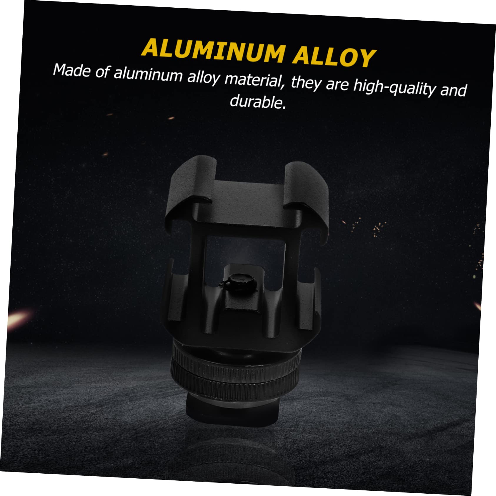 FELTECHELECTR 2 Sets Camera Mount Accessories Hot Shoe Adapter Camera Hot Shoe Mount Cellphone Holder Hot Shoe Base Kick Stand for Phone Shoe Mount Adapter Mic Mount Aluminum Alloy Black