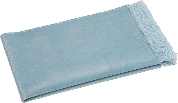 Modefa Muslim Velvet Prayer Rug Solid Simple (Baby Blue)
