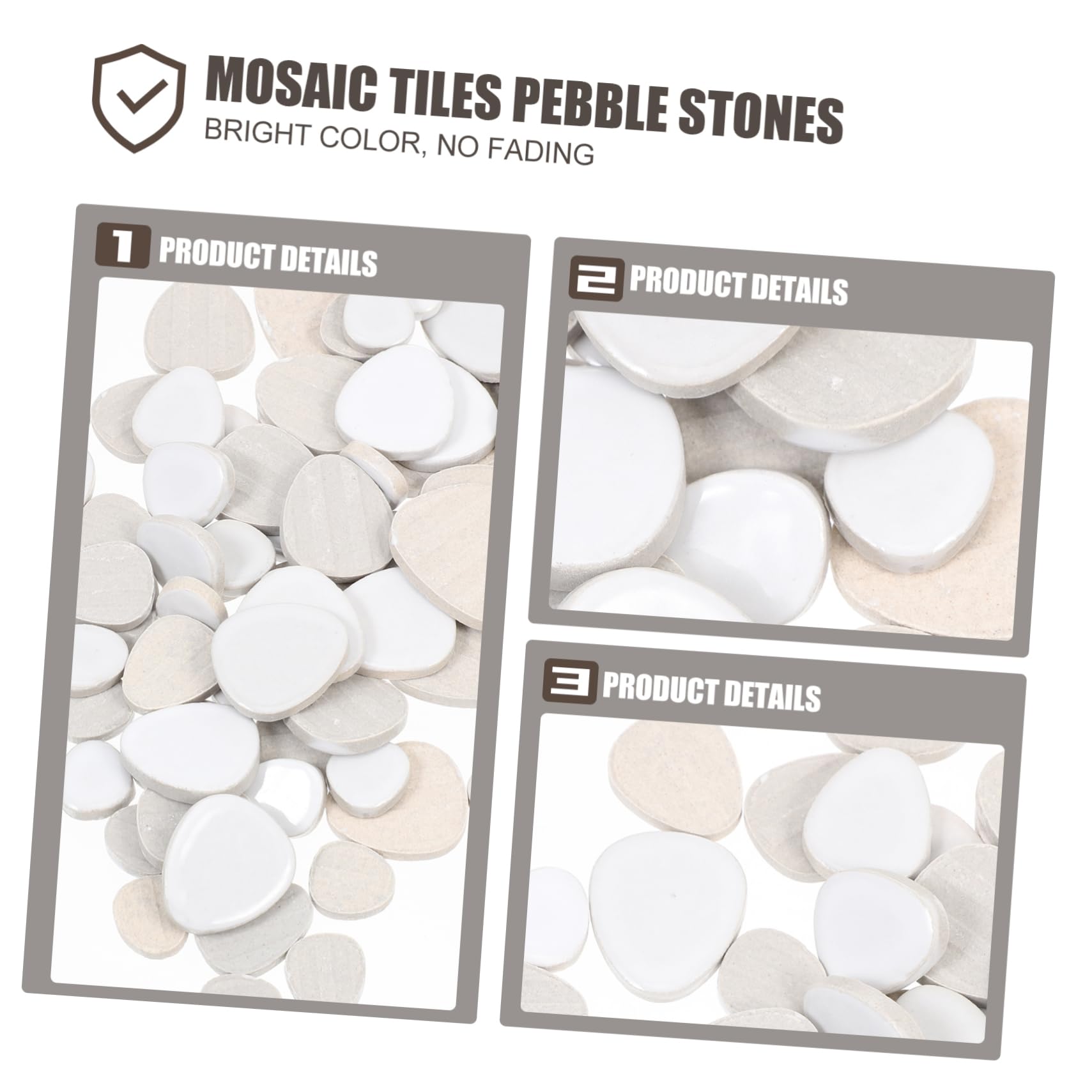 HOMSFOU Mosaic Tiles Fliesenmosaik aus Keramik Selbstgemacht Sortiment für Fliesenherstellung Leicht zu Reinigen Leicht Anzuwenden Beige