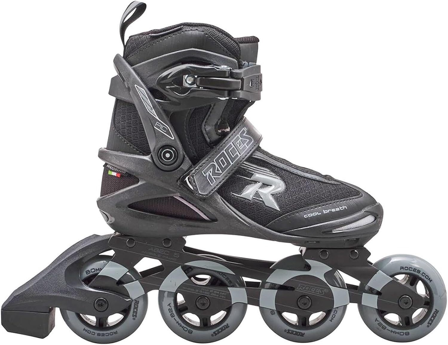 ROCES Men's Pic Tif Outdoor Breathable Fitness Comfort 4 80mm Wheels Racing Inline Skates with Memory Buckle, Easy Entry Boots, Glass Fiber Reinforced Shell & Aluminum Frame