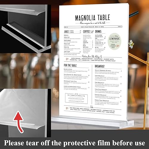 Miniatura 2 de Soporte de acrílico de 8.5 x 11 pulgadas, 3 soportes verticales transparentes para menú, soporte de escritorio de doble cara, marco de plástico para