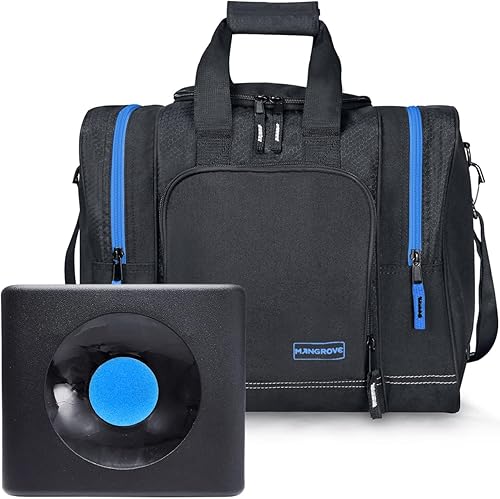 Mangrove Bolsa de bolos para bola única, bolsa de bolos 2020 con soporte acolchado para bolas, se adapta a zapatos de boliche hasta hombres talla 14