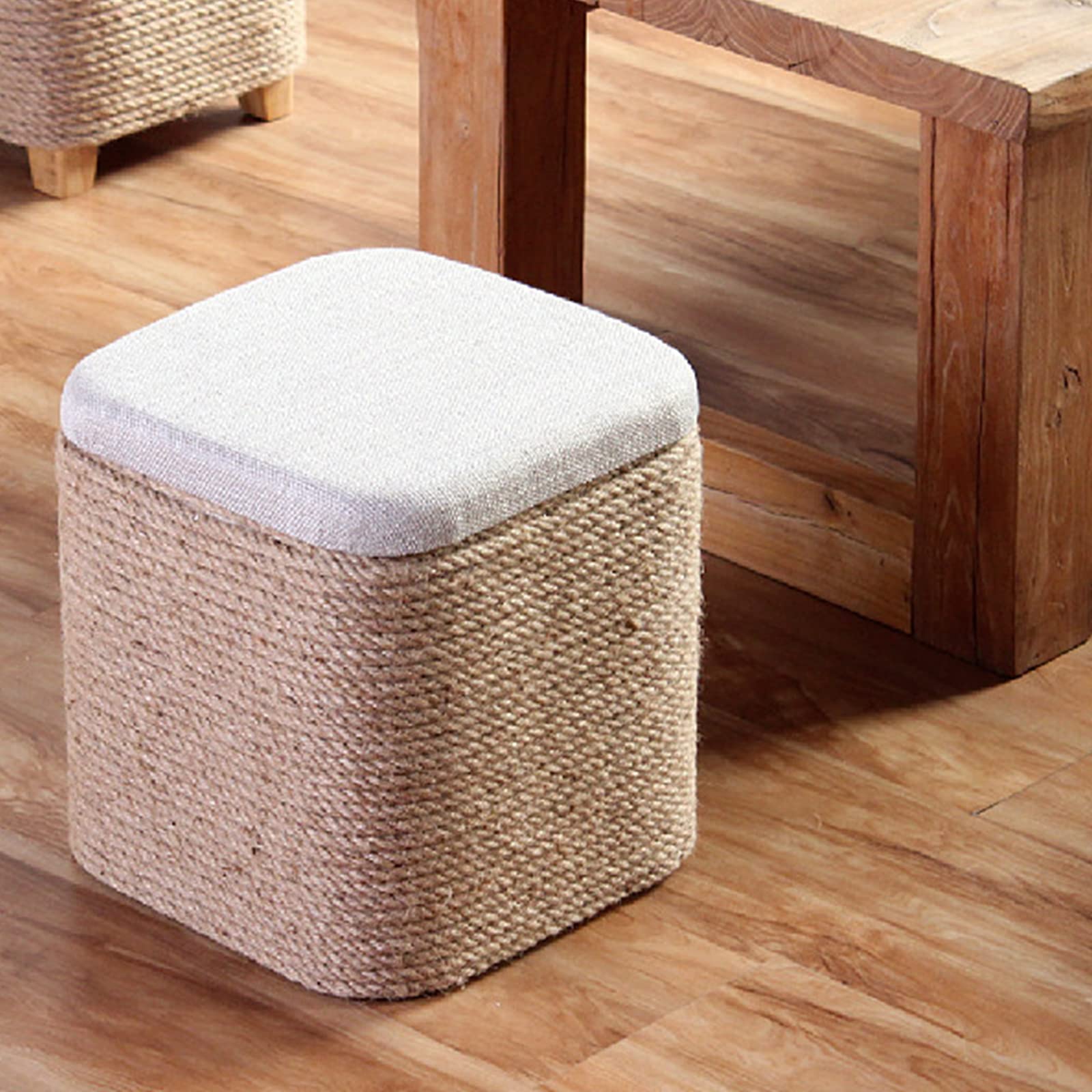 Taburete de Almacenamiento de ratán, Taburete de Almacenamiento Que Ahorra Espacio, Taburete de reposapiés para Sentarse en el Pasillo de Gran Capacidad para el Dormitorio de la Sala de Estar
