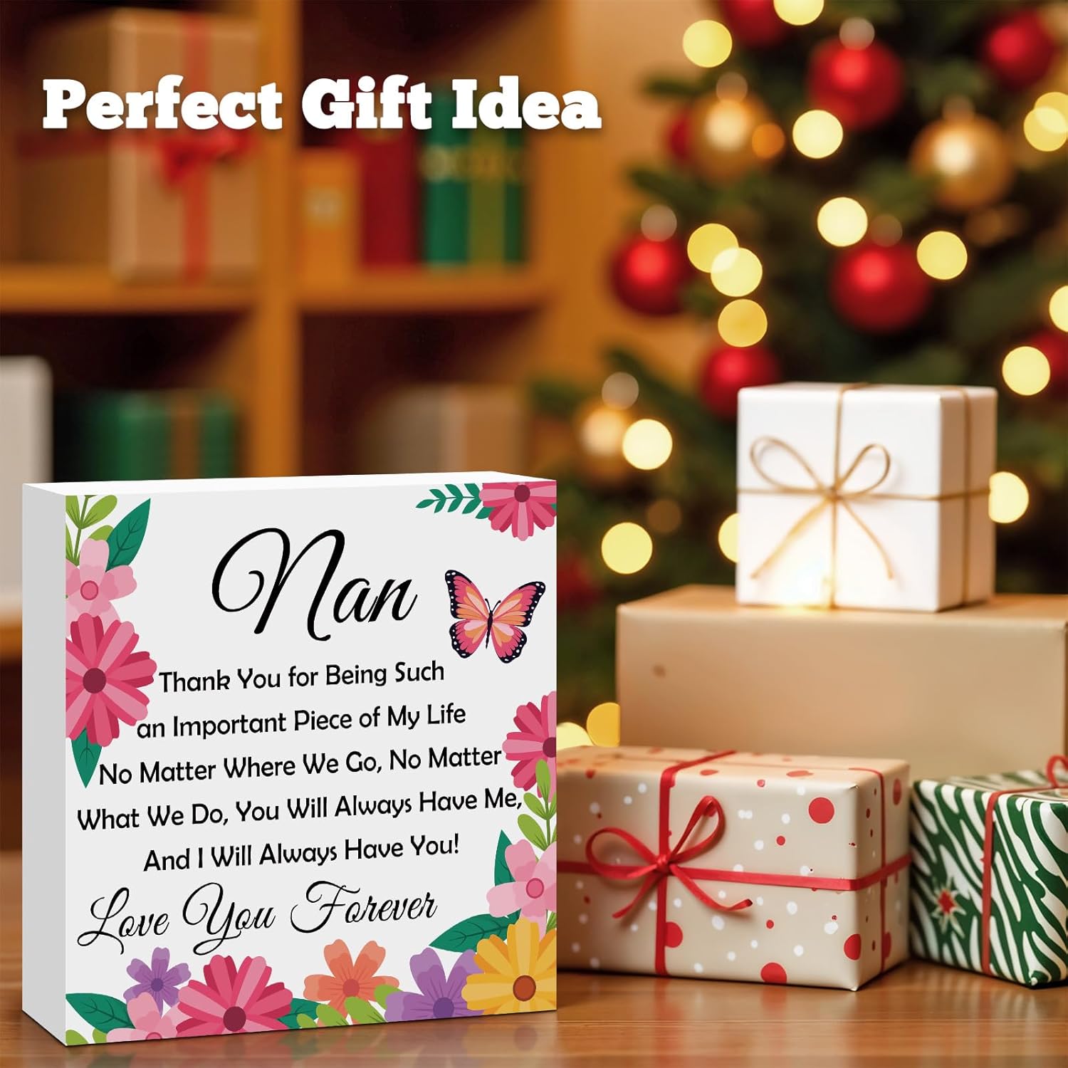 Nan Gifts for Grandma Unique Wooden Block Sign Desk Table Decor Sign for Nan Christmas Birthday Mothers Day Gift for Grandma from Granddaughter Grandson Grandkids - Image 7