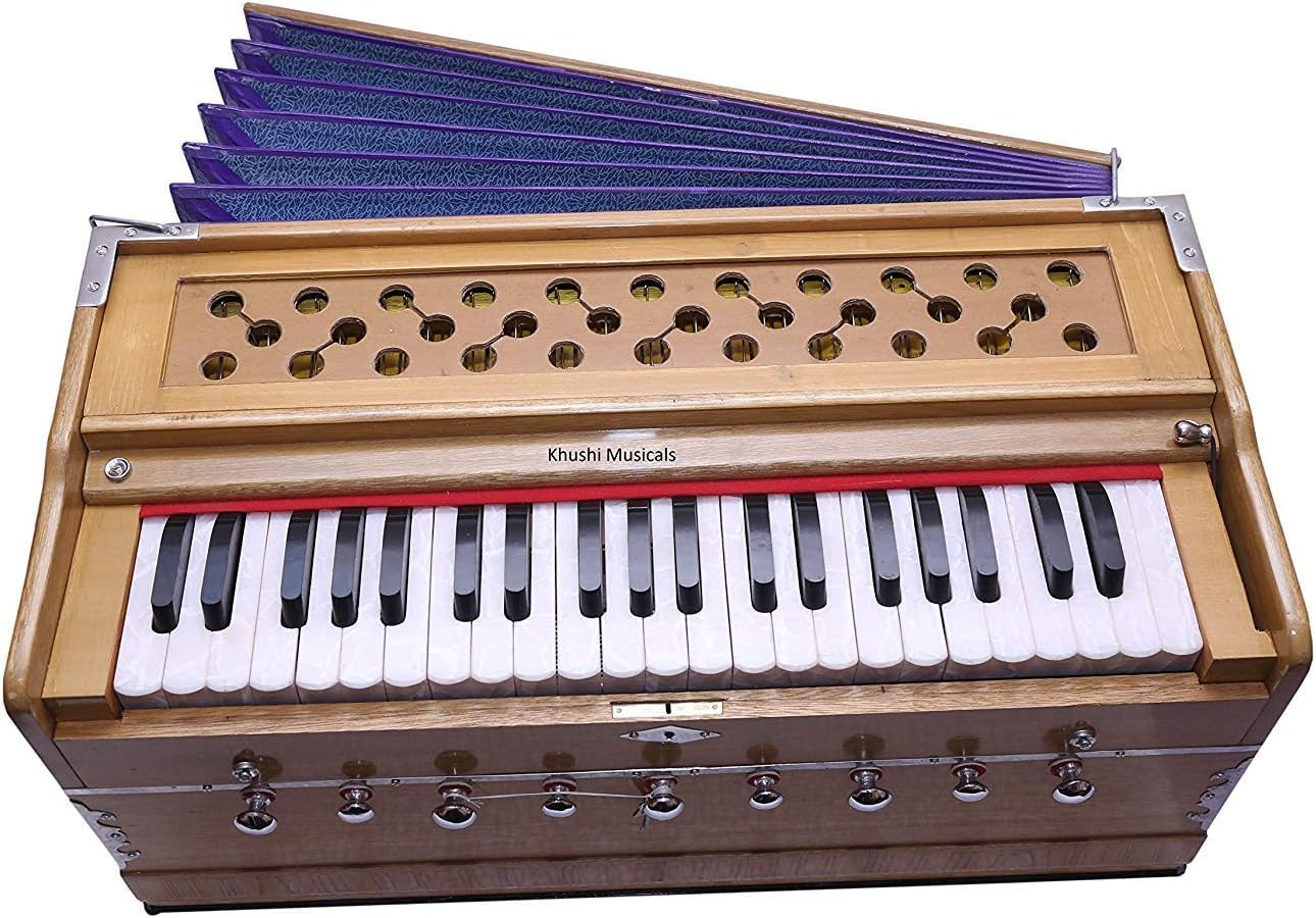 Harmonium 3.5 Octave 9 Stopper Coupler Function Seven Fold Bellow 42 Keys Natural color with Bag/Indian Harmonium/Professional Harmonium