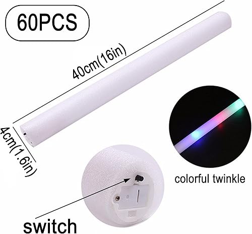 Miniatura 2 de XXYXXY Varillas de espuma de 16 pulgadas a granel, 3 modos de parpadeo LED que brillan en la oscuridad, suministros de fiesta, juguetes iluminados,