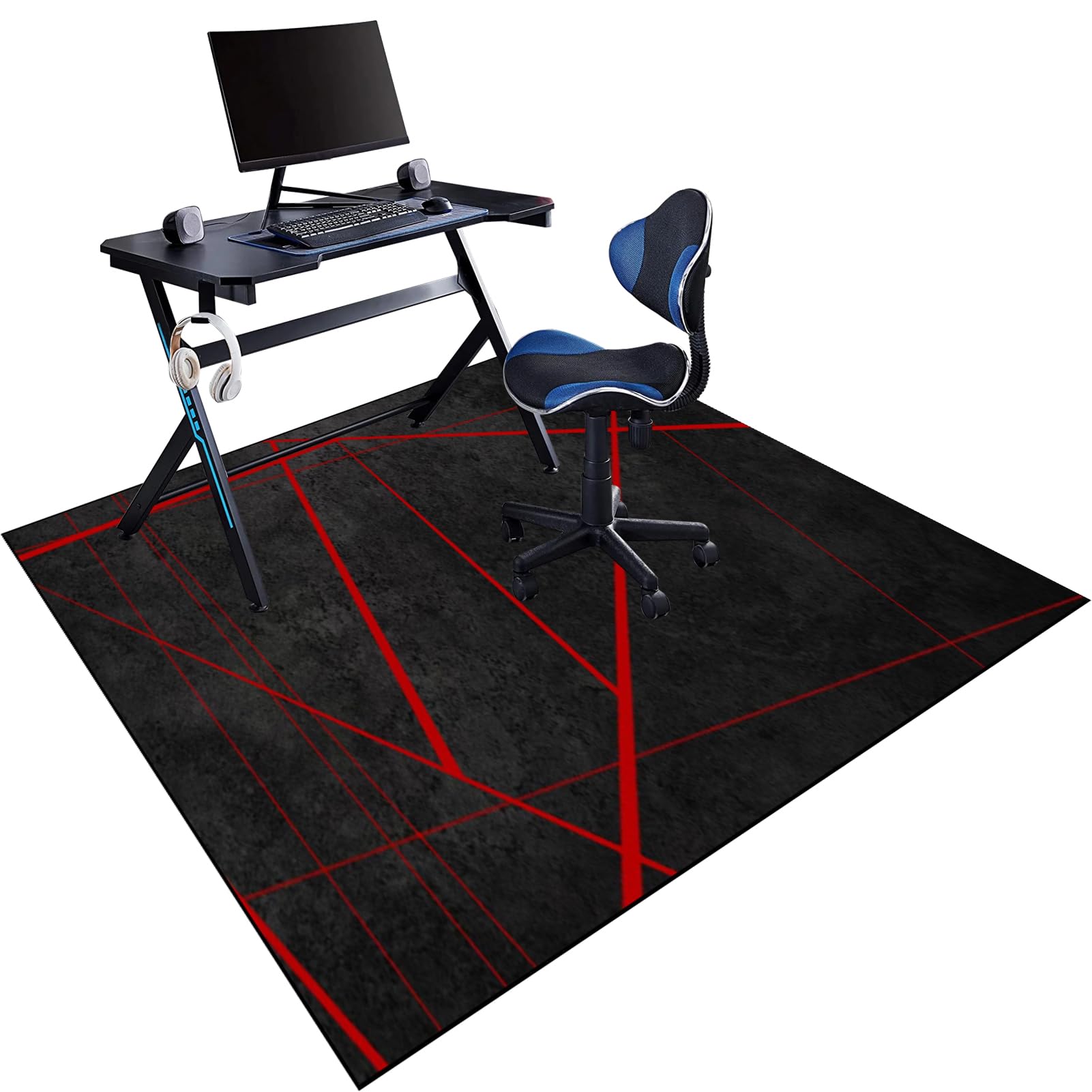 Dywan Krzesło Gamingowe, Ochraniacz Podłogi Wózki Inwalidzkie Biuro, Mata Ochronna Na Podłogi, Antypoślizgowa Mata Do Komputera Gry Na Podłogę 120 x 130 cm