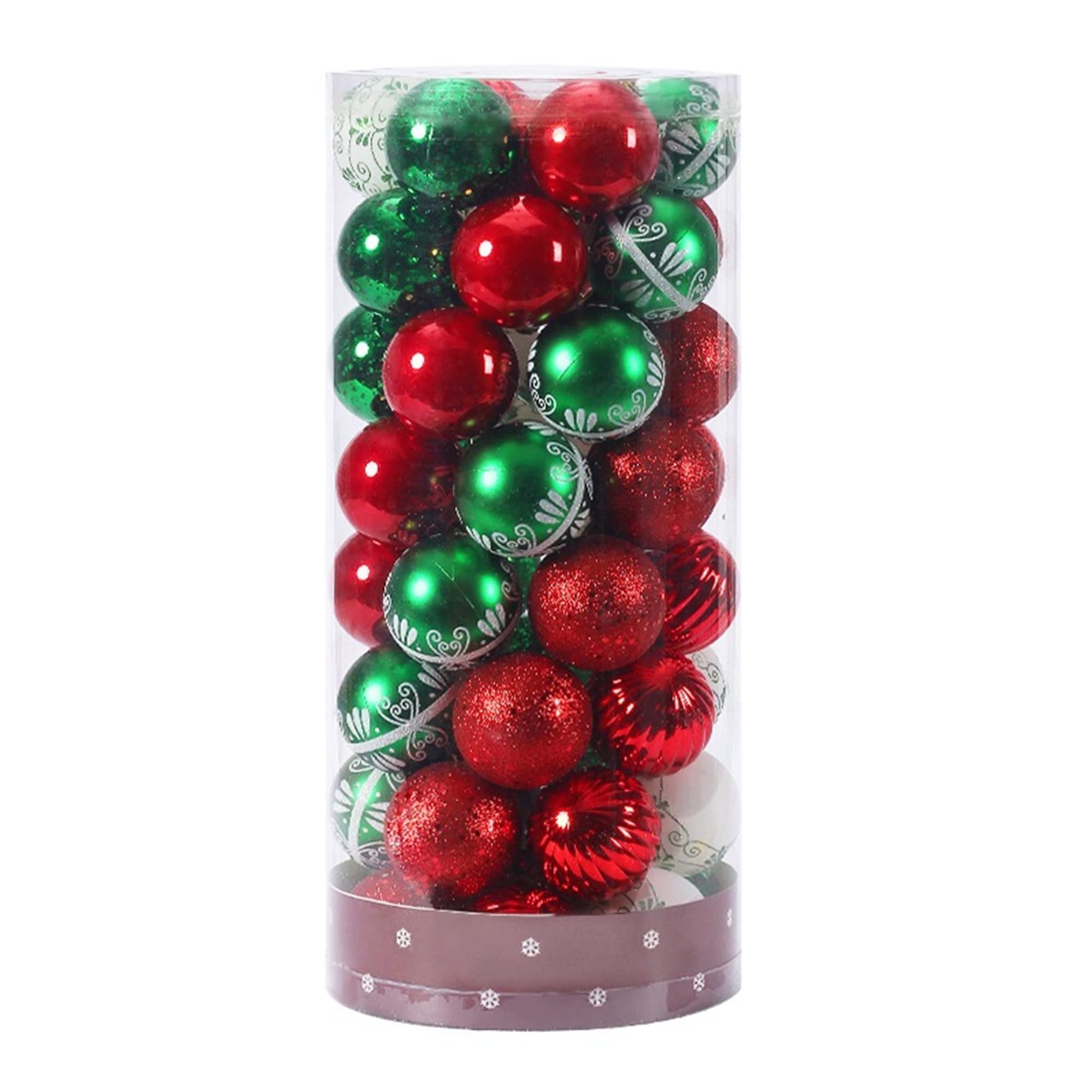 Lot de 50 boules de Noël en plastique galvanisé, incassables, pour sapin de Noël, fête, mariage
