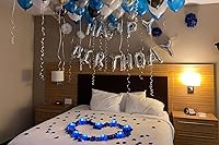 Vista 2 de SingTok Velas de té azul que funcionan con pilas, velas votivas azules parpadeantes sin llama para cumpleaños, bodas, fiestas, Navidad, decoraciones