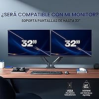 Vista 6 de VIVO Monitor dual de hasta 32 pulgadas y 19.8 libras por pantalla, soporte de escritorio con brazo neumático, contrapeso articulado, soporte VESA