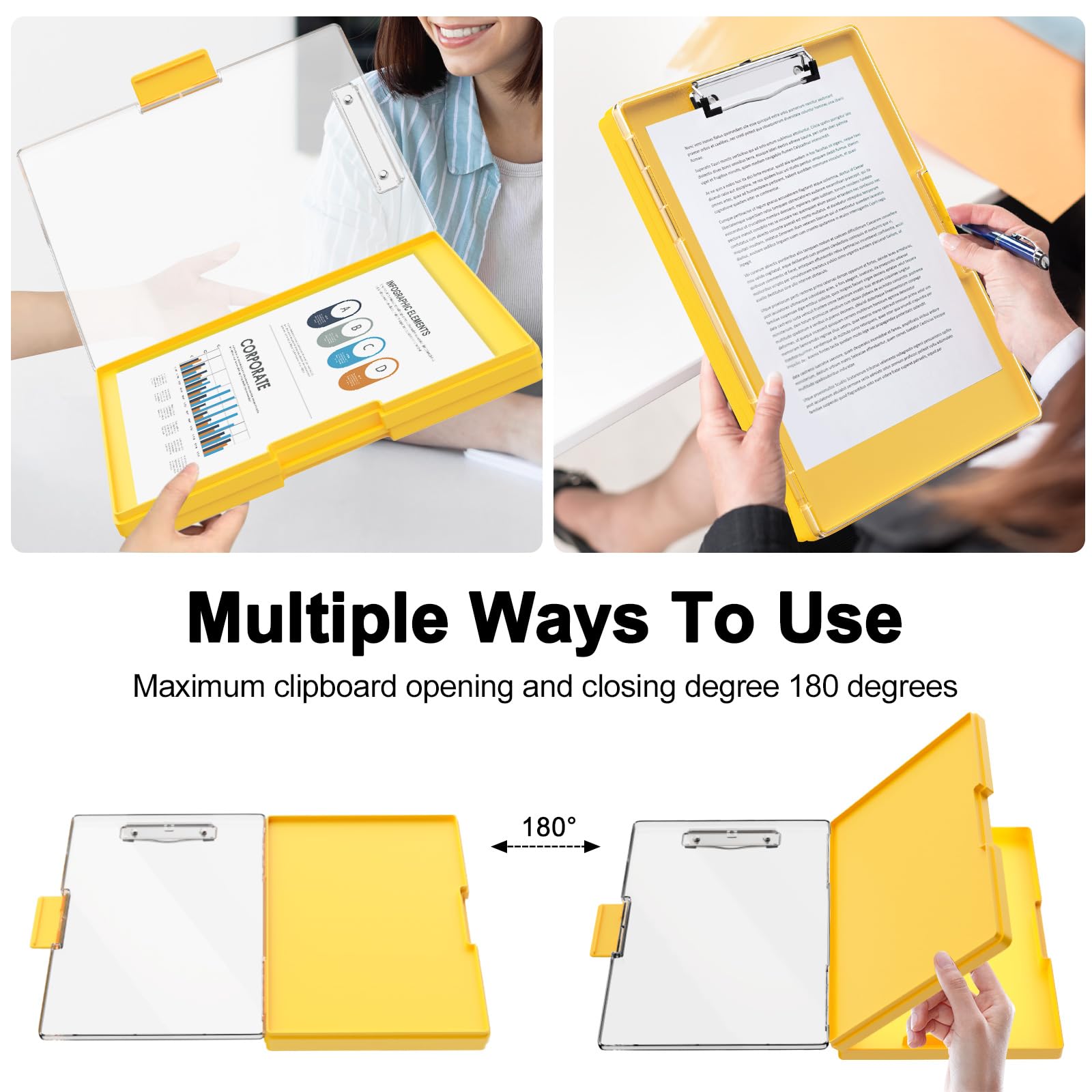 OIC Klemmbrett Mit 2 A4-Fächern - Dokumentenhalter Mit Stiftebox Aus Recyceltem Kunststoff
