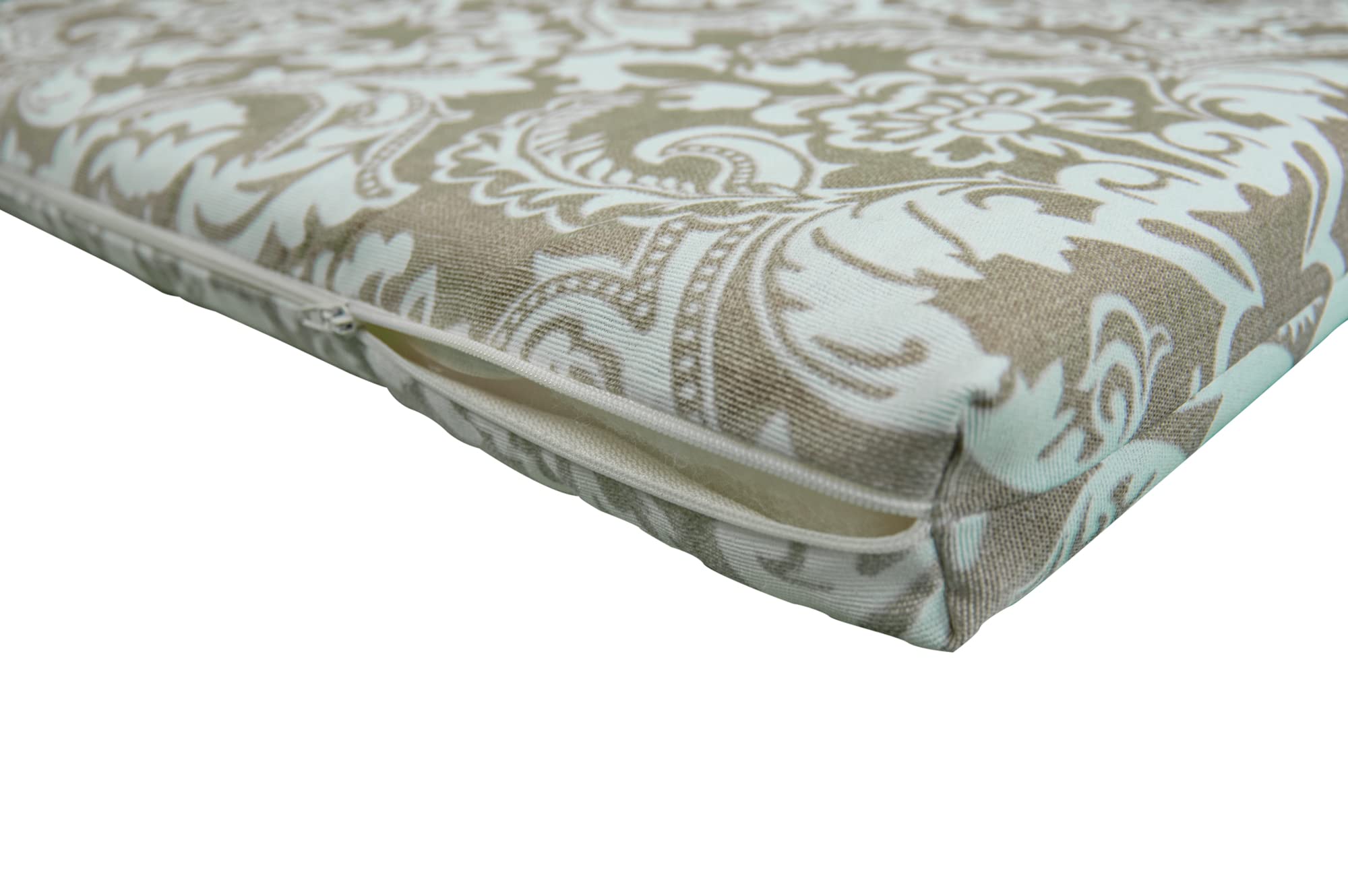 GHIOCUSCINI | Set di 4 Cuscini da Esterno per Salottino in Rattan, Fantasia DAMASCO, Tessuto Cotone/Poliestere, Sfoderabile, 58 x 51 cm, Alto 5 cm, Made in Italy