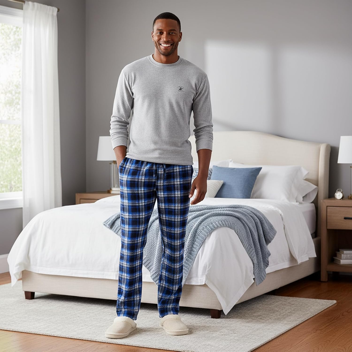 Beverly Hills Polo Club mens Beverly Hills Polo Polar Fleece Set W/Thermal Top - Image 2