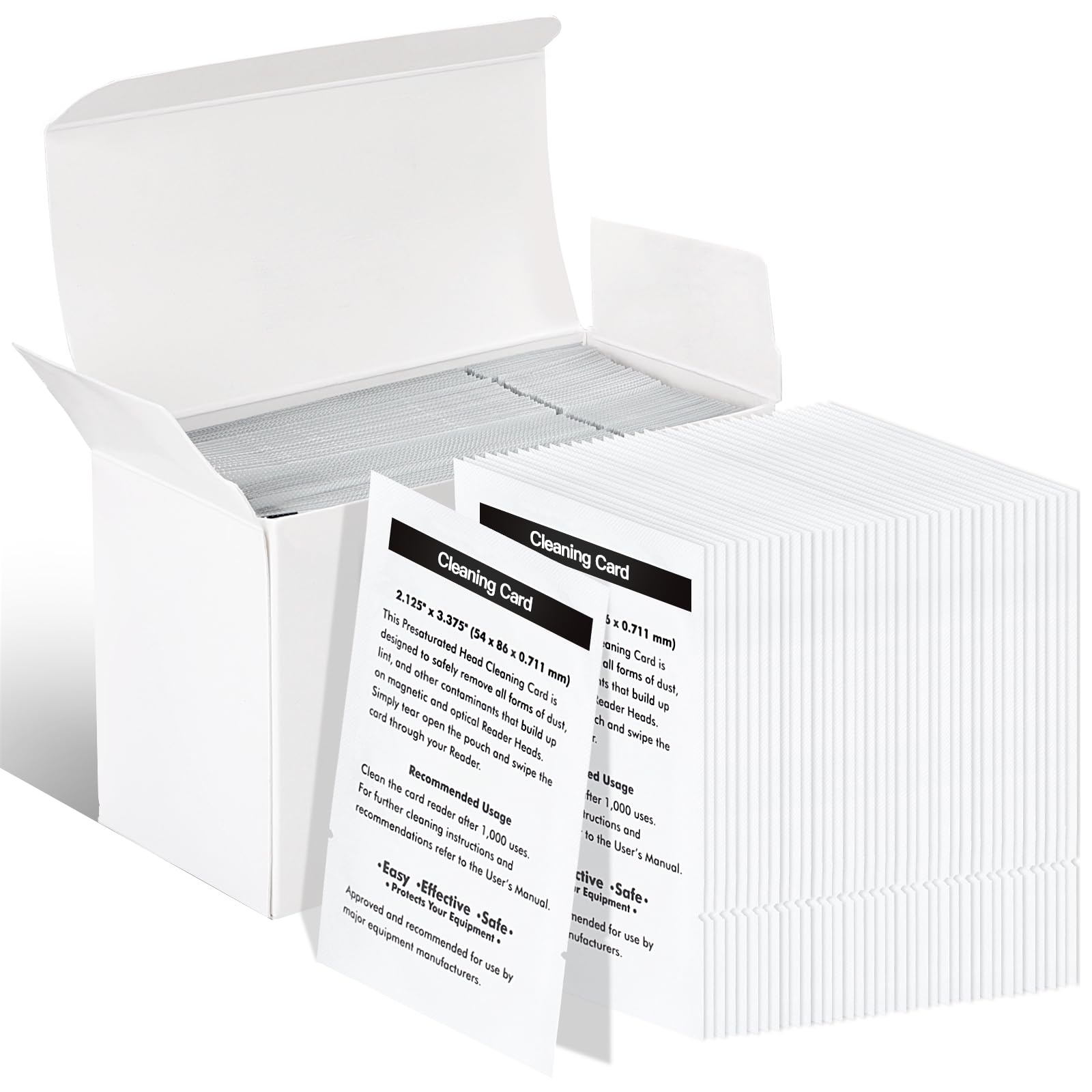 100 PCS Credit Card Reader Cleaning Cards - CR80 Dual Side Cleaning Sheets for POS Terminals, Printers, and Optical Card Readers