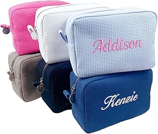 GOPHIE Bolsa de maquillaje bordada personaliz...