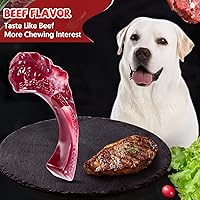 Vista 6 de Juguetes para perros para masticadores agresivos, juguetes indestructibles para perros grandes, sabor a tocino real, juguete masticable para perros