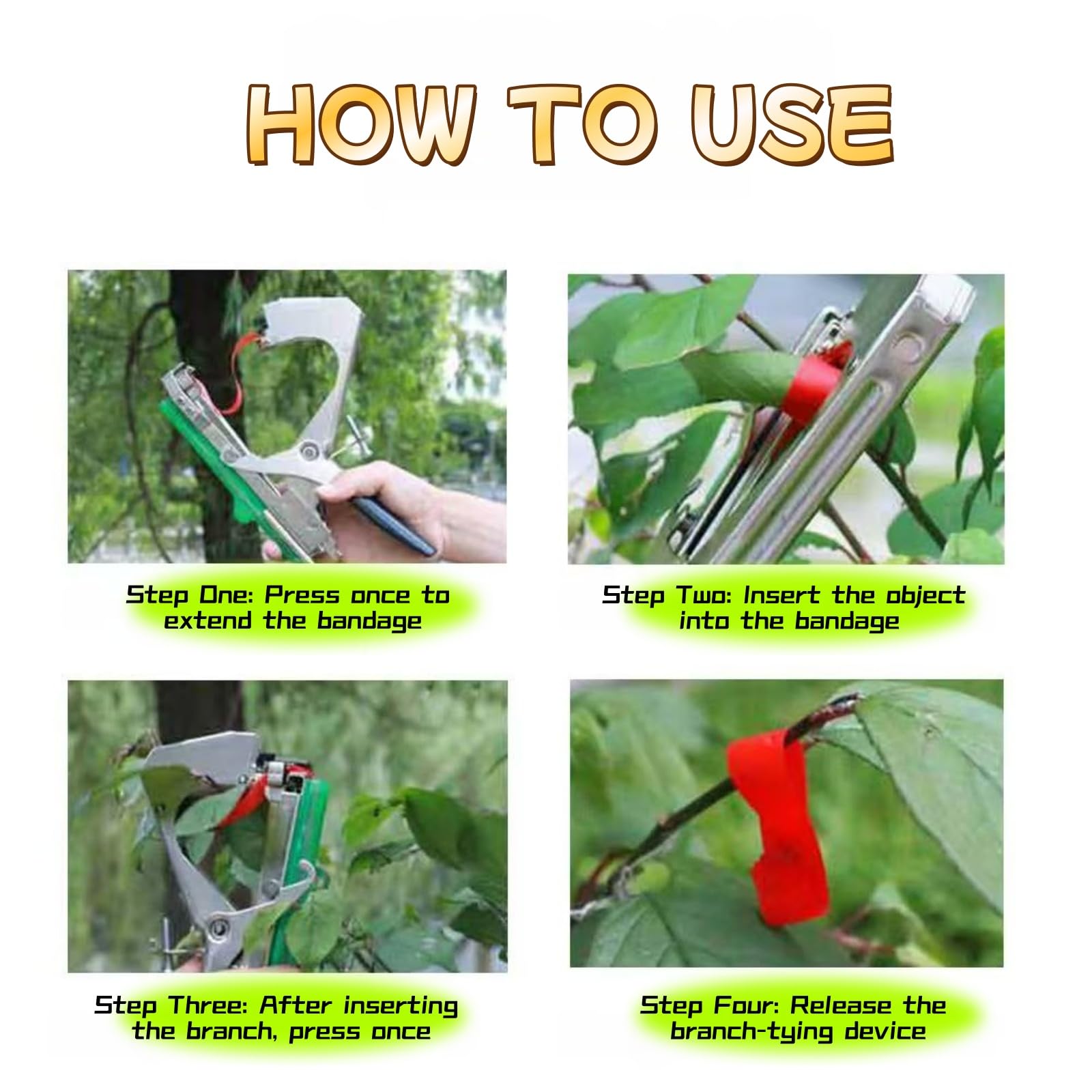 Pflanzenbindegerät, Garten Bindemaschine mit 10 Rollen Pflanzenband und Heftklammern, Plant Tying Tool,für Trauben, Himbeeren, Tomaten und Weingemüse (2#)