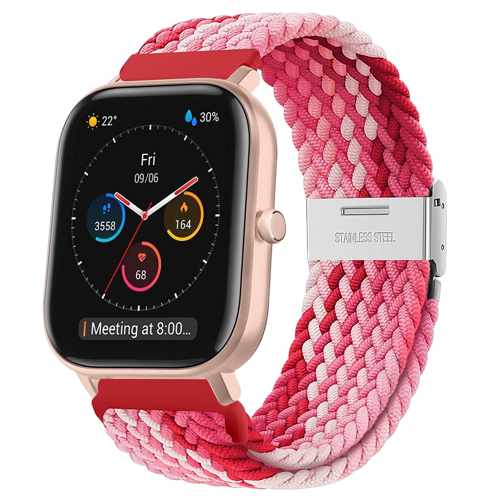 Cinturino per Amazfit Active, 20mm Sport Nylon Ricambio Elastica Cinturini per Amazfit GTS, GTS 4 Mini, GTS 4, GTS 3, GTS 2, GTS 2 Mini, GTR Mini, Amazfit Bip, Bip U, Bip U Pro, Bip 3, Bip 3 Pro